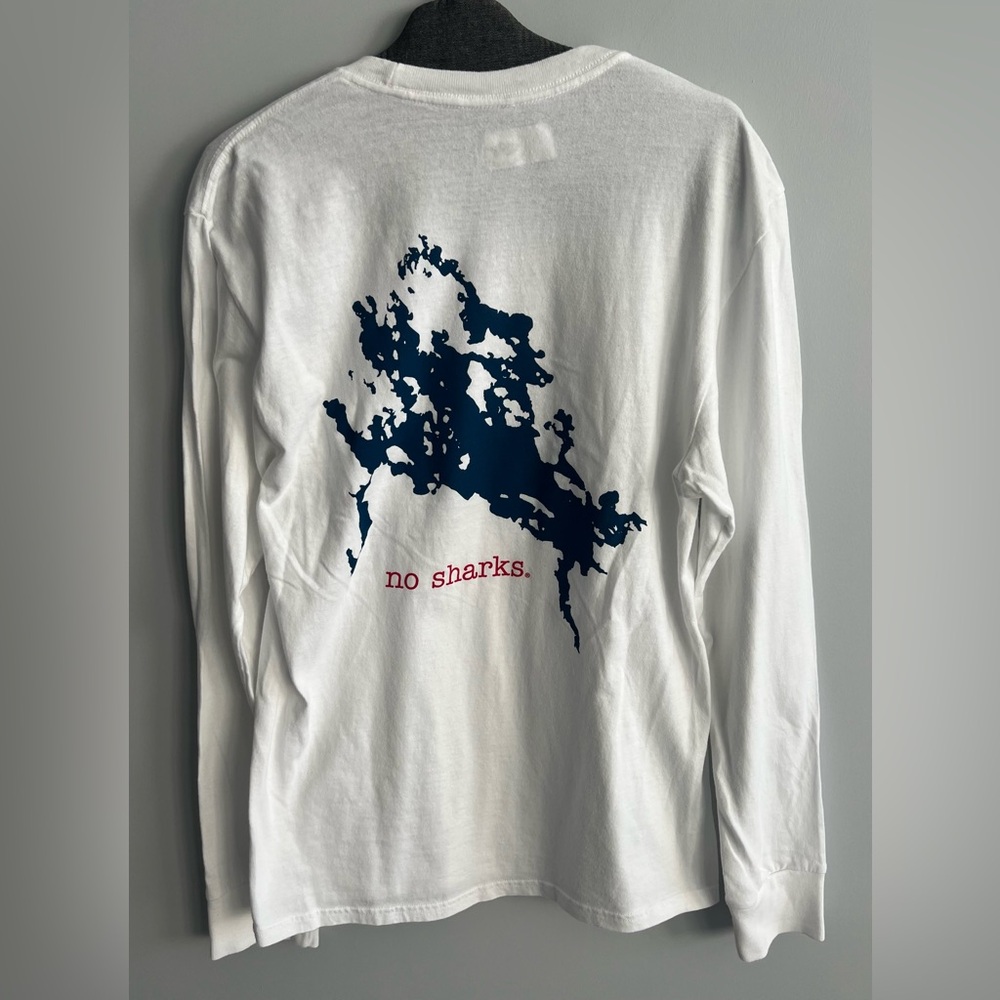Lake Winnipesaukee  NWT mens LS white “Shark” unsalted cotton shirt - Picture 3 of 8